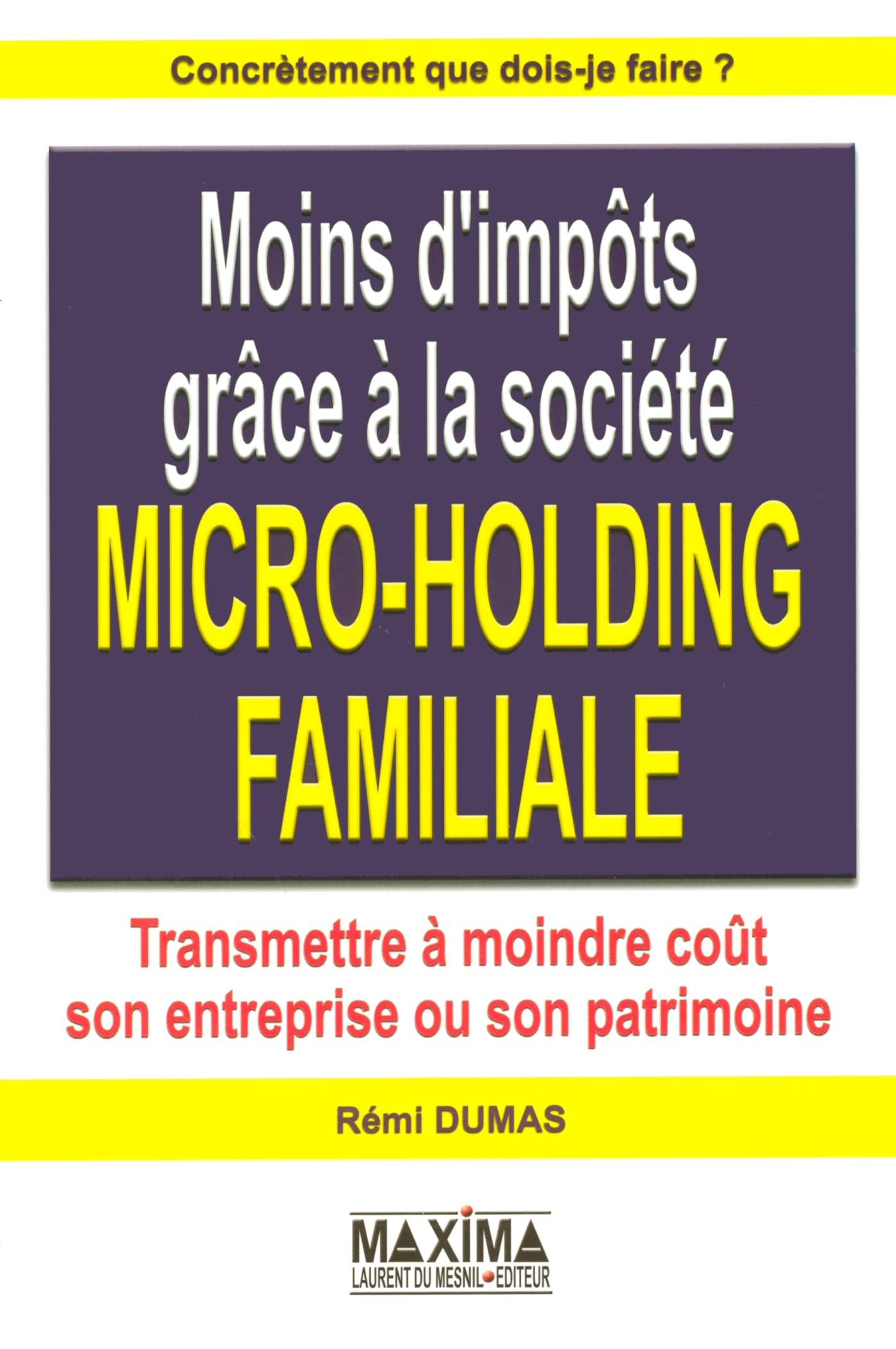 Moins d'impôts grâce à la société micro-holding familiale book