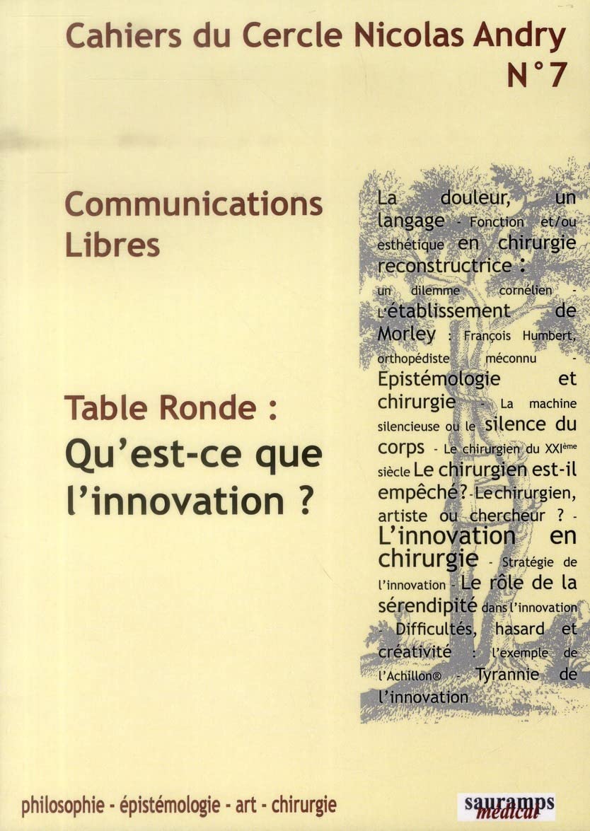 CAHIERS DU CERCLE NICOLAS ANDRY N7 Medicine