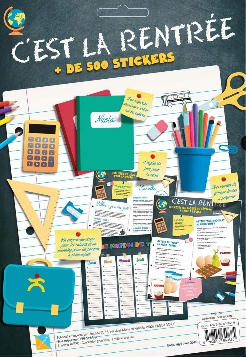 C'est la Rentrée + 500 stickers + 20 étiquettes scolaires book