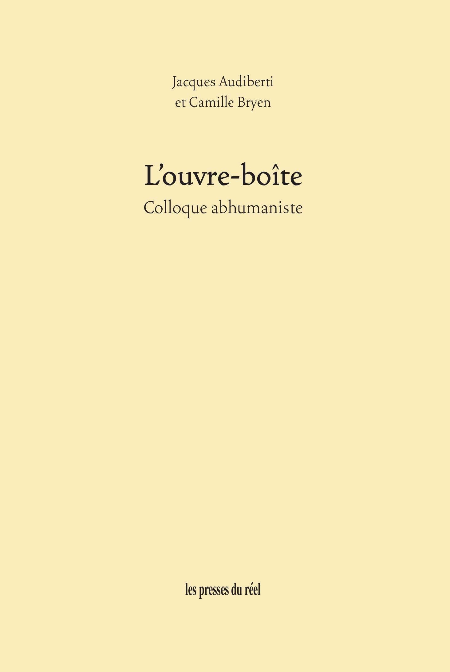 L'ouvre-boîte - Colloque abhumaniste book