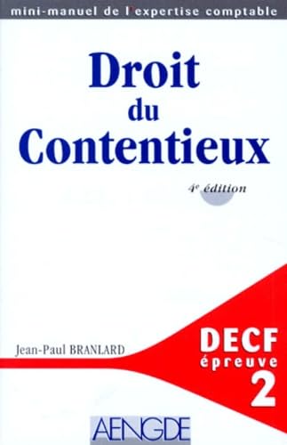 Decf Epreuve N° 2 Droit Du Contentieux. 4eme Edition book