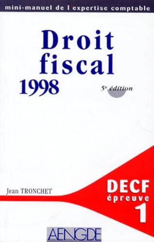 Decf Epreuve N° 1 Droit Fiscal. 5eme Edition 1998 book