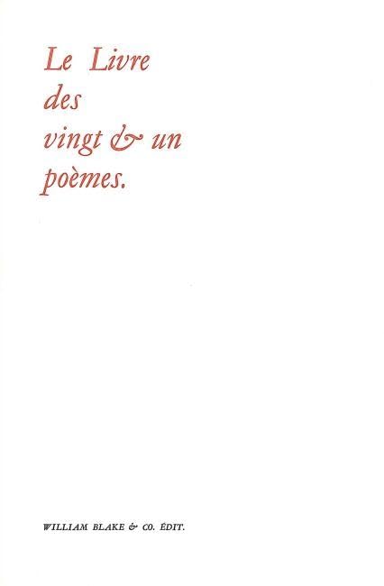 Le Livre des vingt et un poèmes book