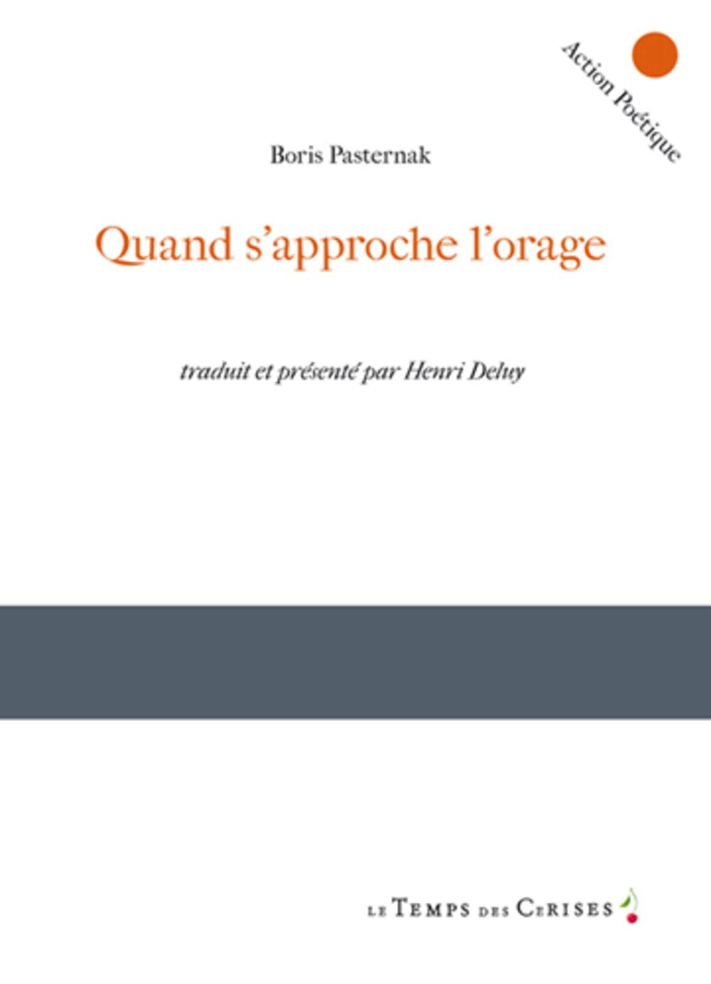 Quand s'approche l'orage: Suivi des deux poèmes pour Staline book