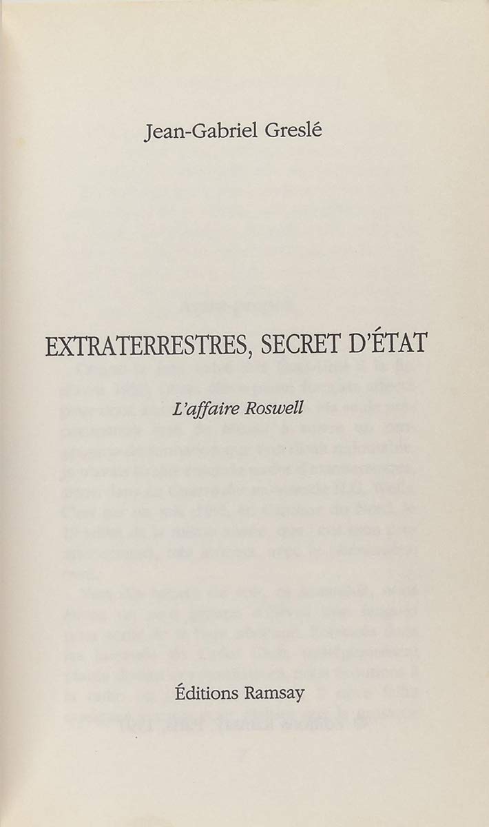 Extraterrestres: Secret d'État, l'affaire Roswell Books