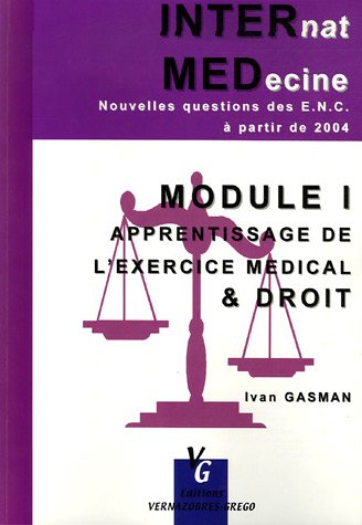 Module 1 : apprentissage de l'exercice médical & droit book
