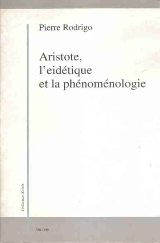 Aristote, l'eidétique et la phénoménologie book