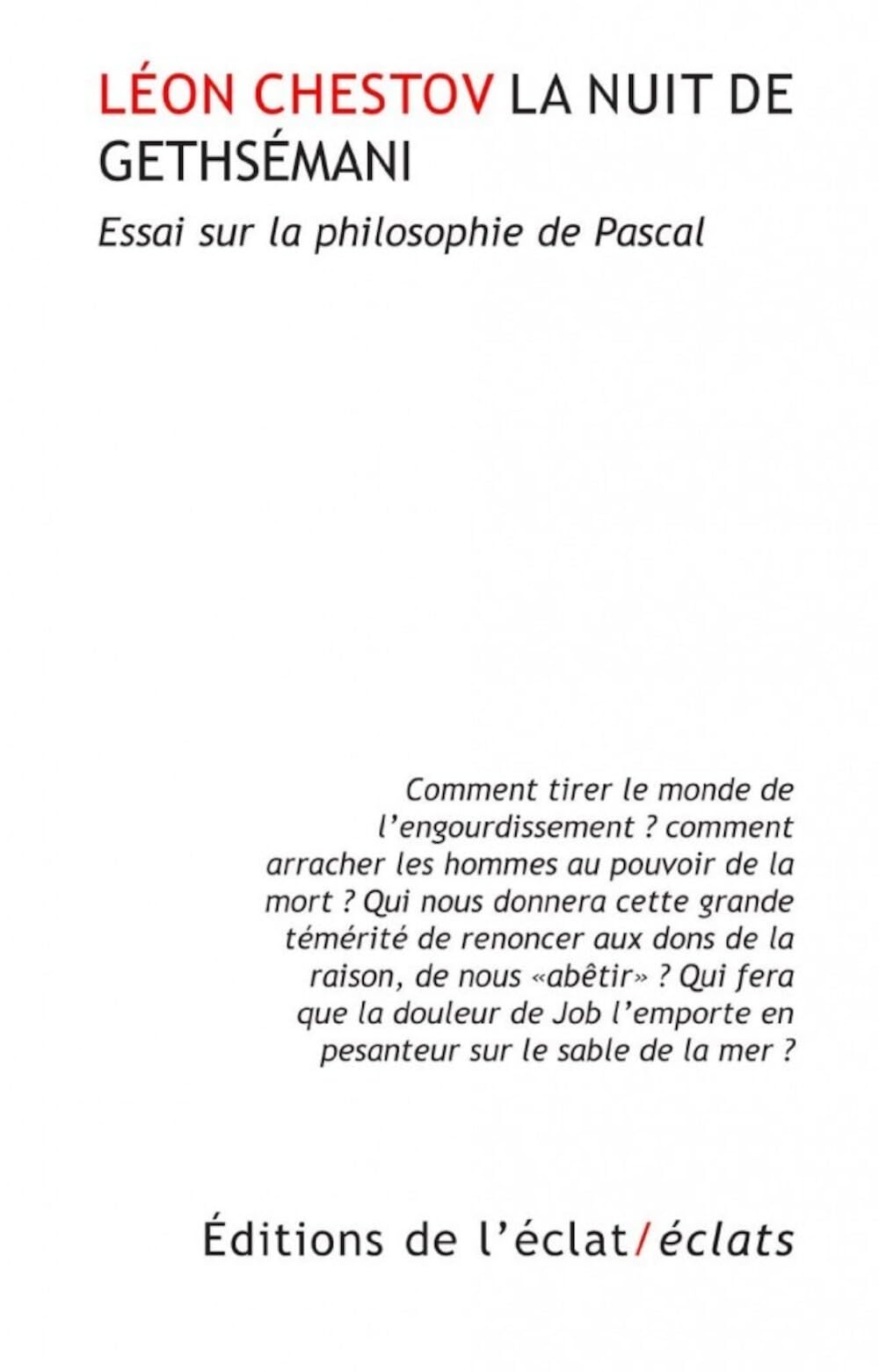 La nuit de Gethsémani: Essai sur la philosophie de Pascal book