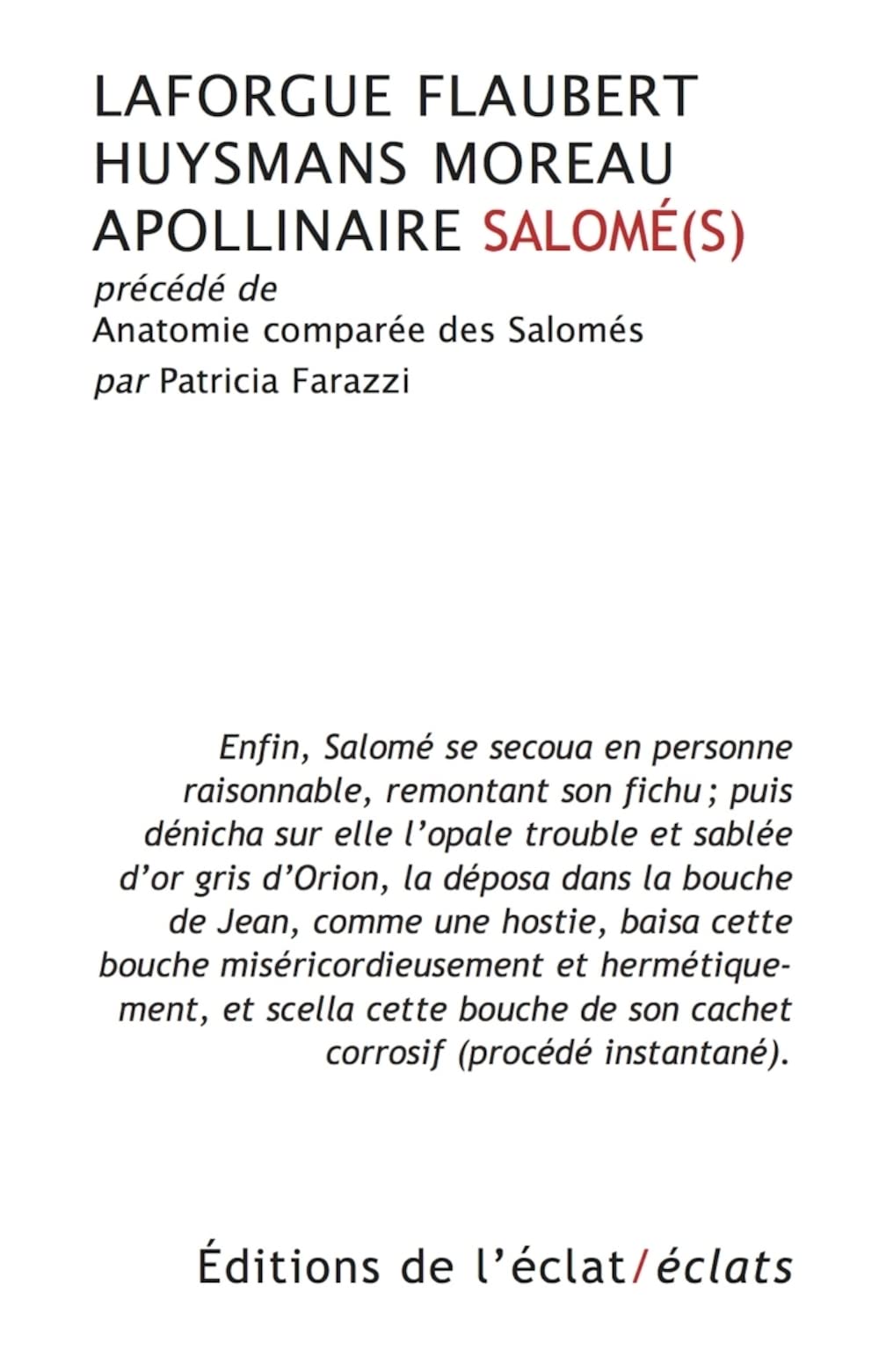 Salomé(s): Précédé(s) de Anatomie comparée des Salomé(s) book