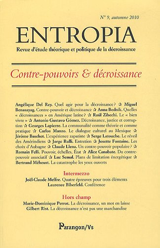 Entropia, N° 9, automne 2010 : Contre-pouvoirs & décroissance Books