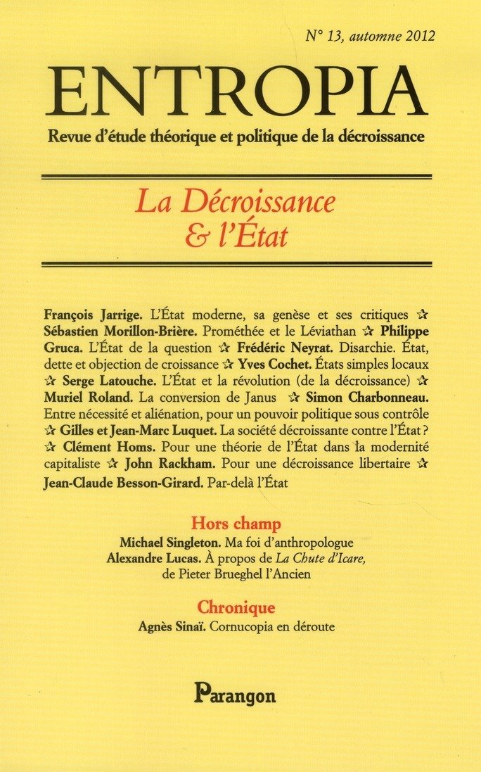 Entropia, N° 13, autonme 2012 : La décroissance et l'Etat book