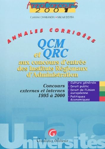 QCM et QRC aux concours d'entrée des instituts régionaux d'administration book