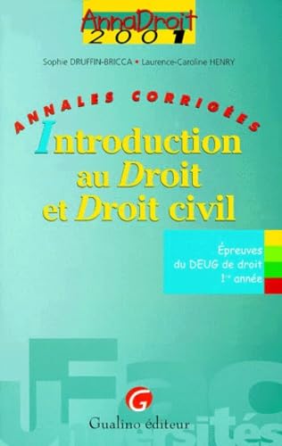Anna Droit 2001 Intro Droit Civil book