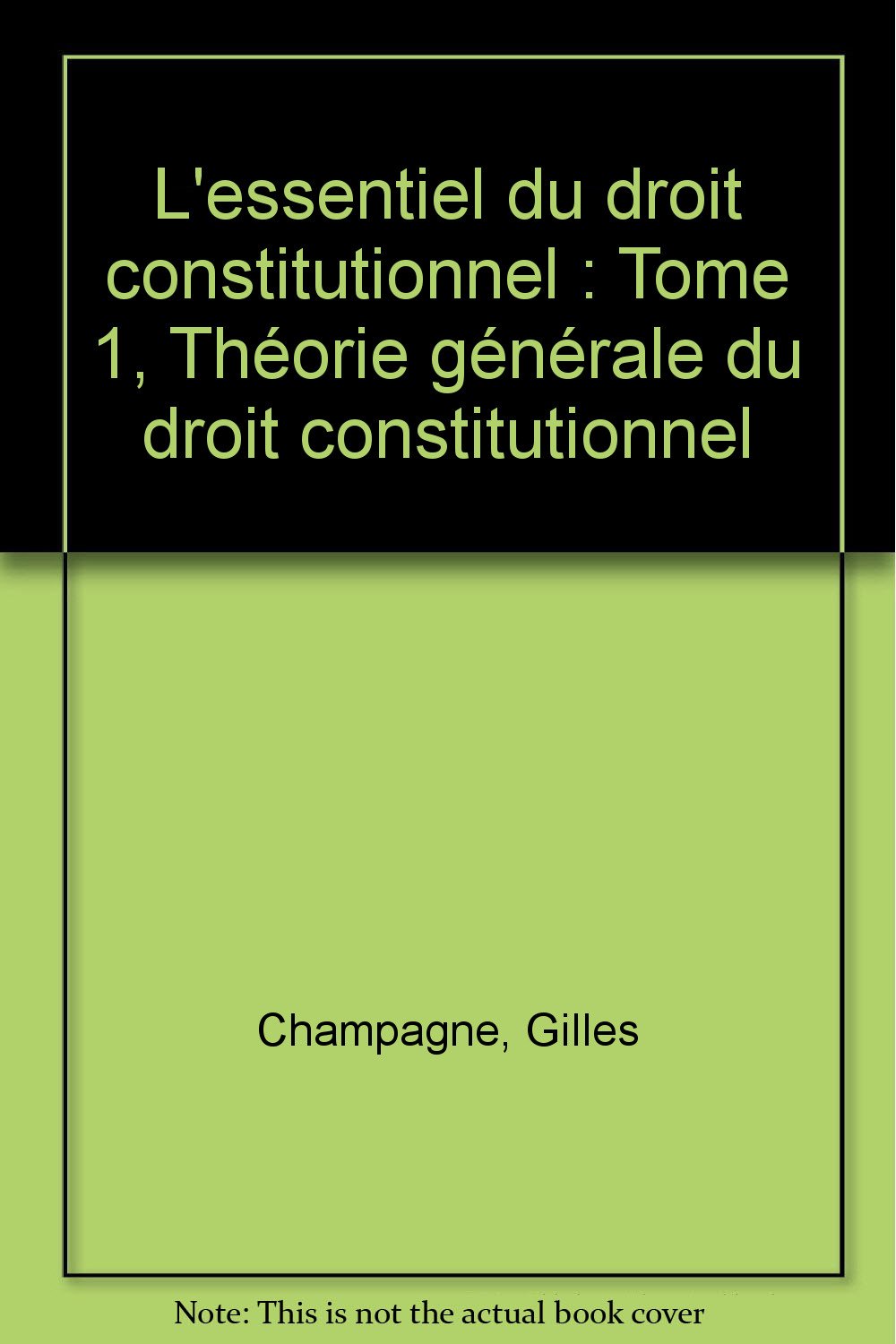 L'essentiel du droit constitutionnel: Tome 1, Théorie générale du droit constitutionnel book