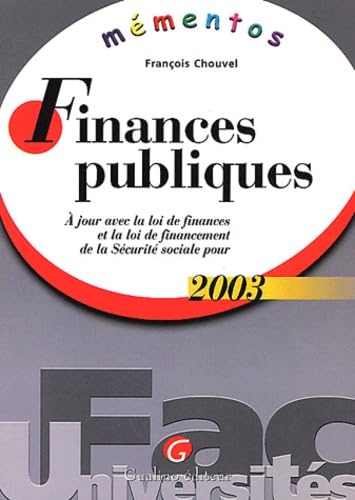 Mémento finances publiques 2003 book