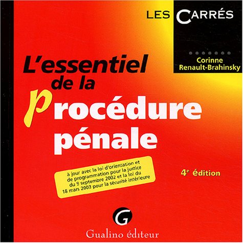 L'essentiel de la procédure pénale book