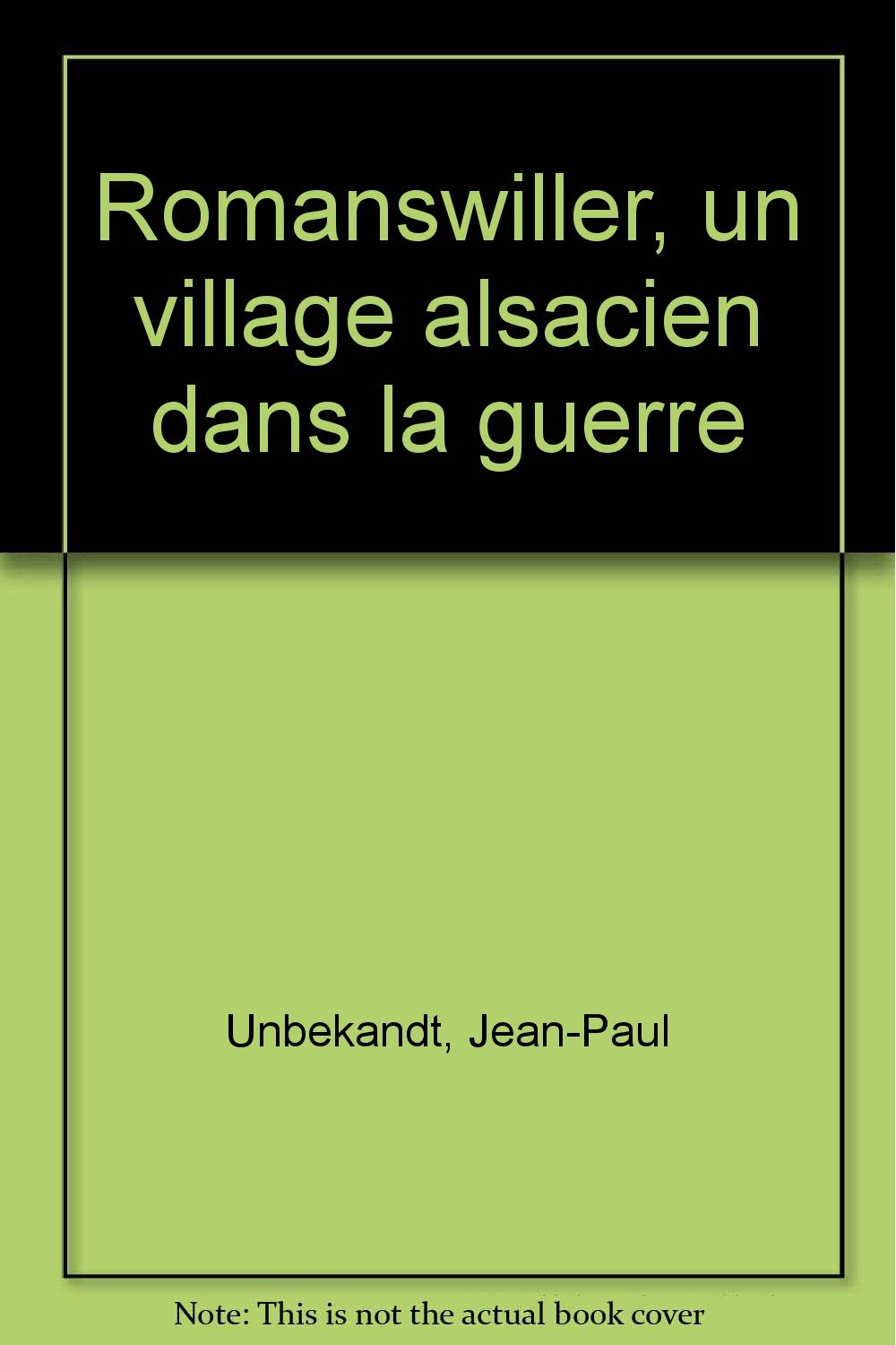 Romanswiller, un village alsacien dans la guerre book