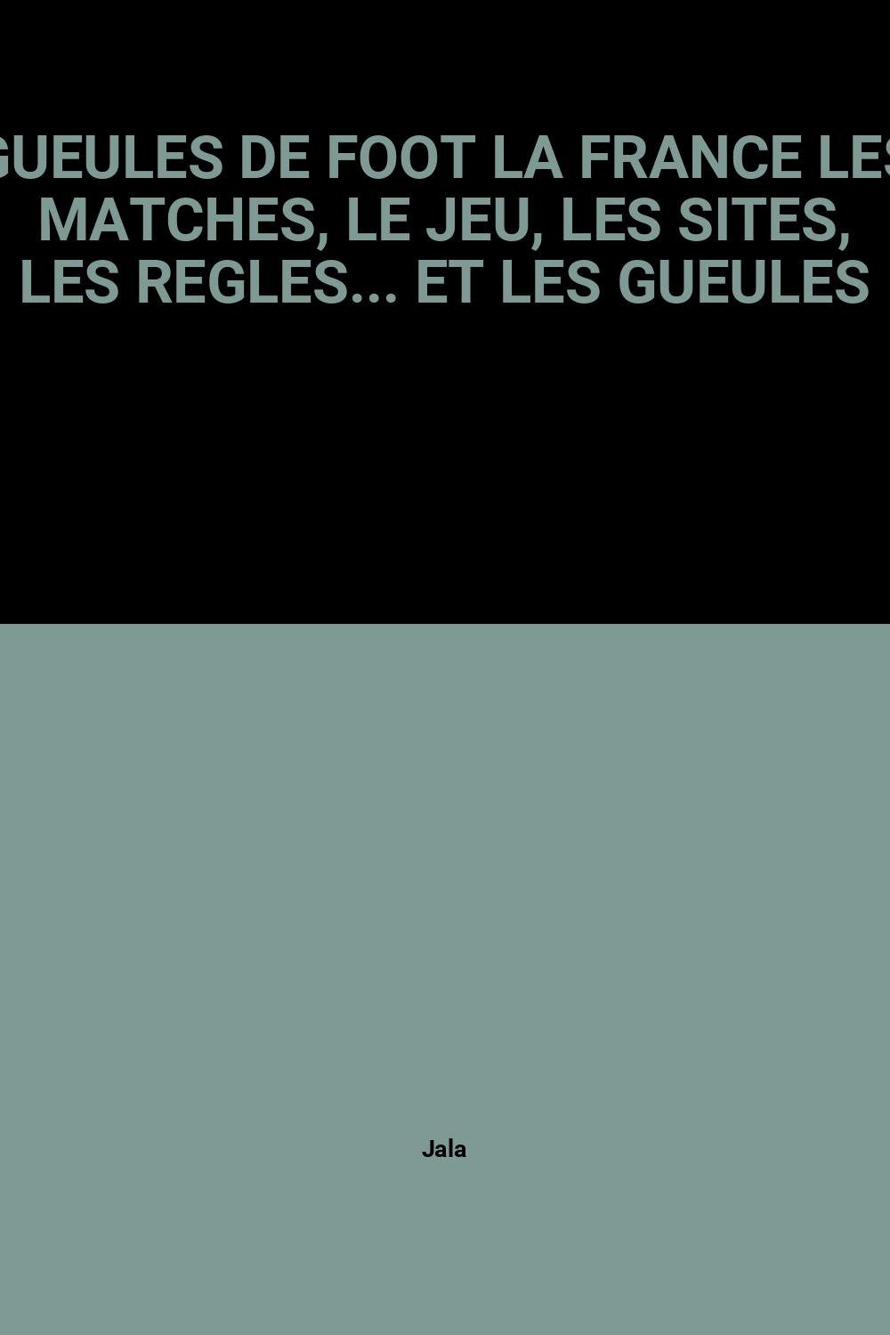Gueules De Foot La France Les Matches, Le Jeu, Les Sites, Les Regles... Et Les Gueules book