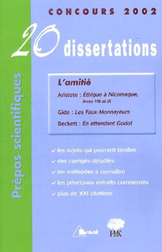 L'Amitie. Concours 2002, 20 Dissertations book