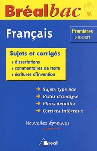 Français 1ere L-ES-S-STT: Sujets et corrigés book