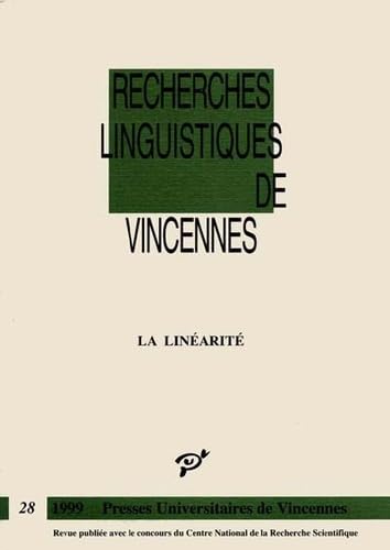 Recherches linguistiques de Vincennes, numéro 28 : La Linéarité book