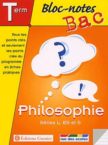 Product Image: Bloc-notes : Philosophie, terminale, Bac L - ES - S