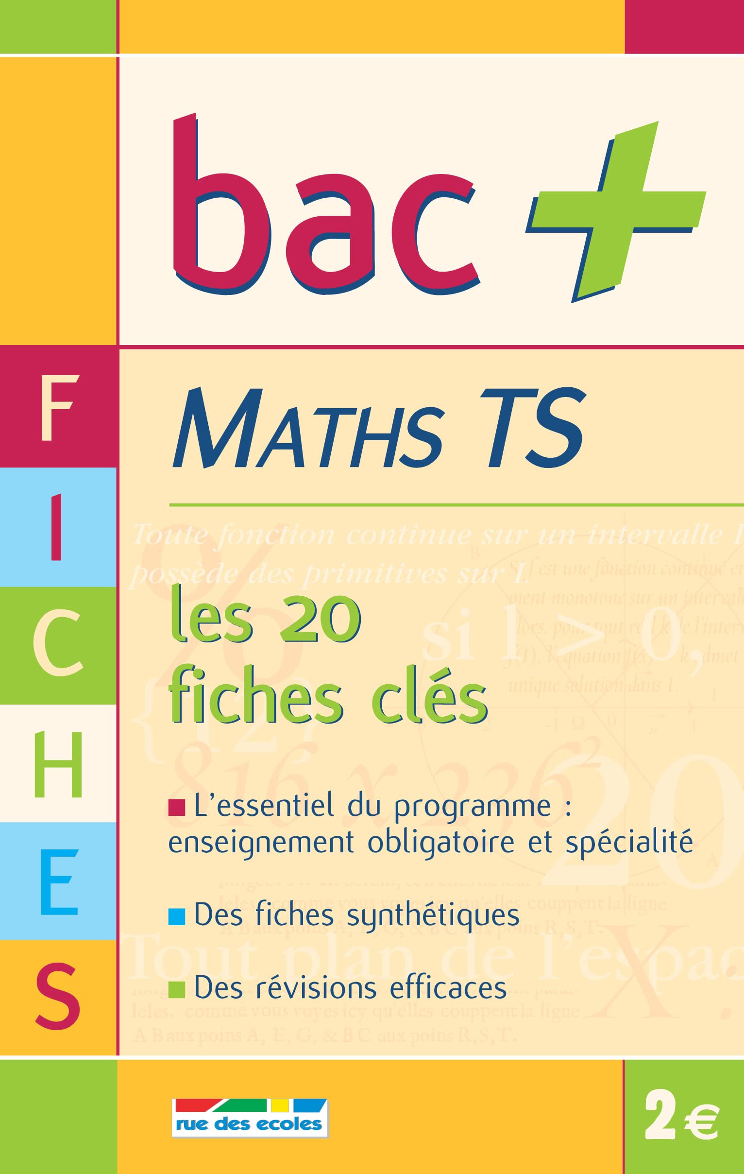 Bac+ TS maths fiches: les 20 fiches clés book