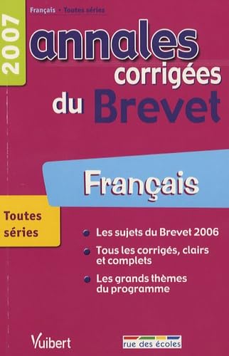 Français: Annales corrigées du Brevet book