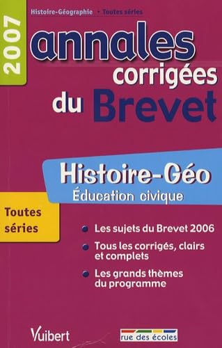 Histoire-Géo Education civique: Annales corrigées du Brevet book