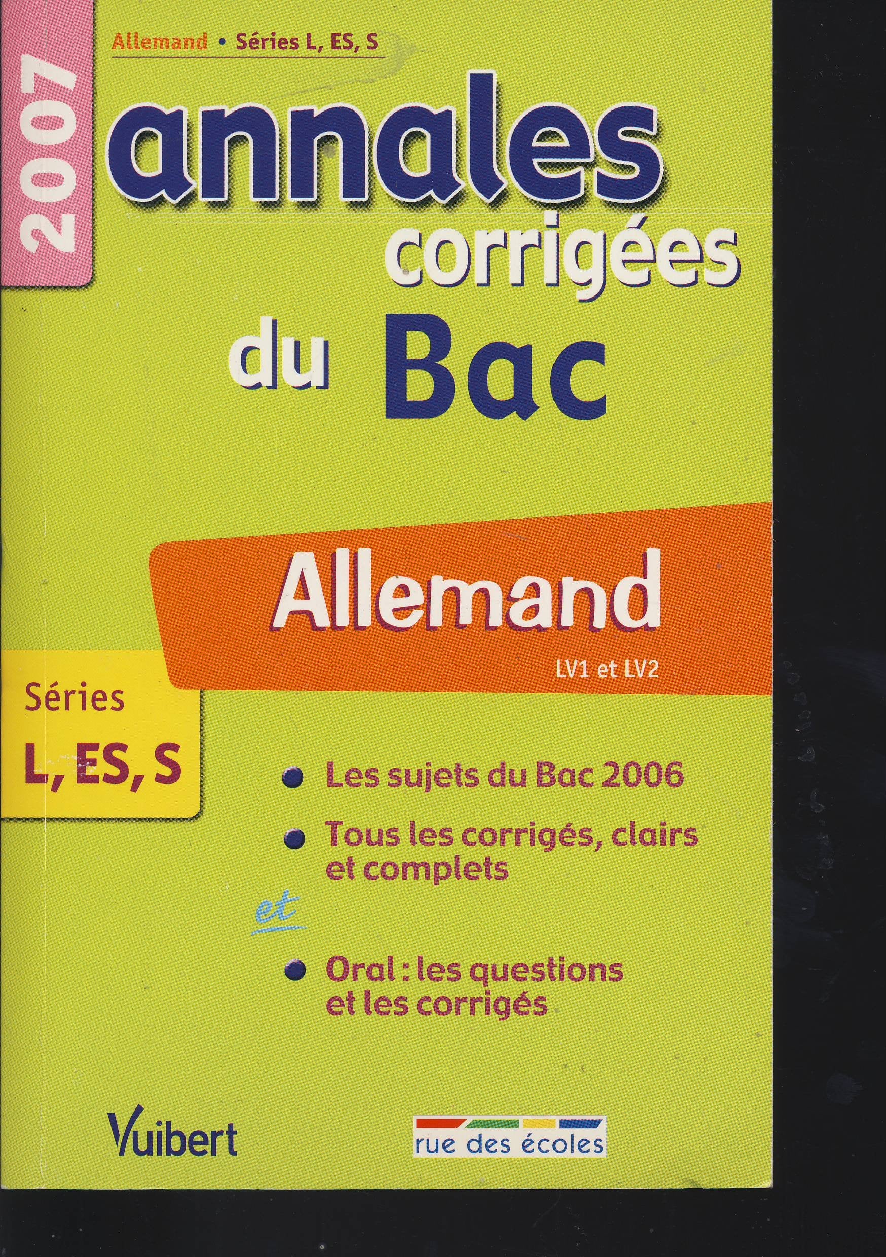Allemand LV1-LV2 Séries L-ES-S: Annales corrigées du Bac Books