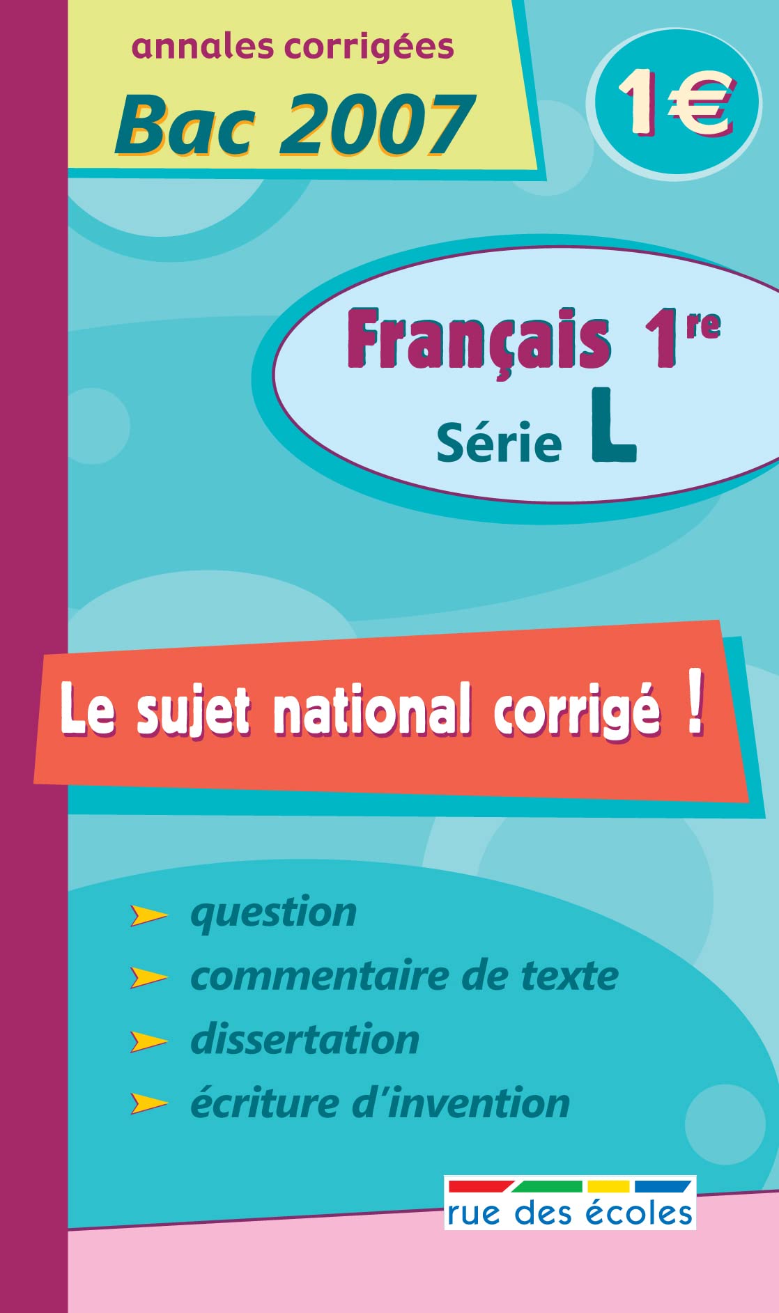 Sujet national français 1ère série L book