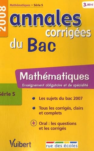 Mathématiques série S: Annales corrigées du Bac book