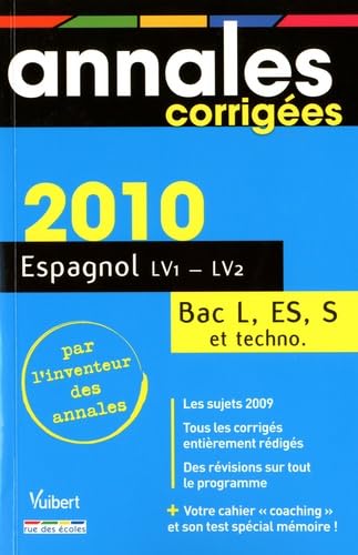 Espagnol Lv1 LV2 Bac séries L, ES, S et techno 2010 book
