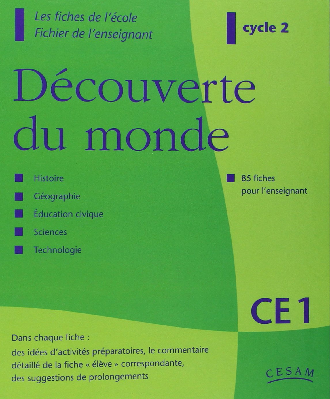 Classeur fiche école découverte du monde CE1 livre du professeur book