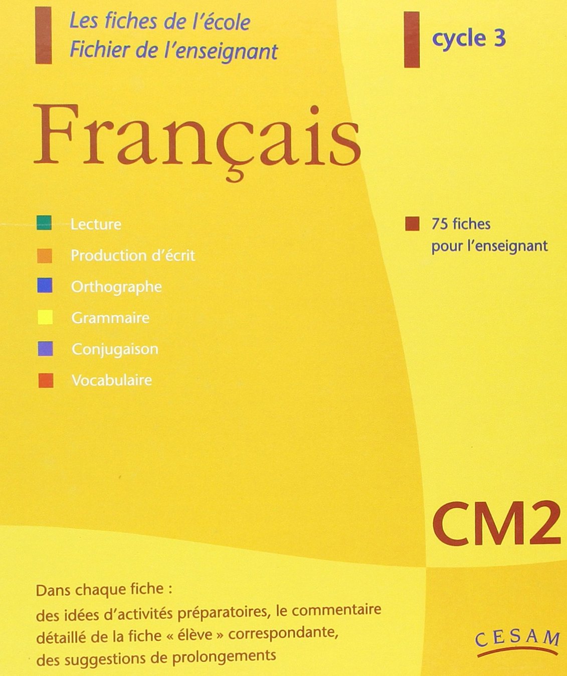 Classeur fiche école français CM2 livre du professeur book