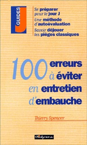 100 Erreurs à éviter en entretien d'embauche book