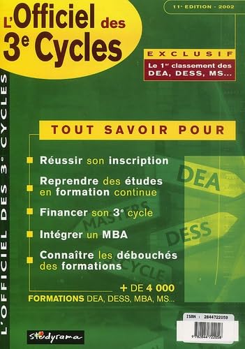 L'officiel des 3e cycles (grandes écoles et universités) book
