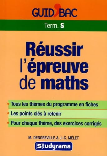 Réussir l'épreuve de maths Terminale S book
