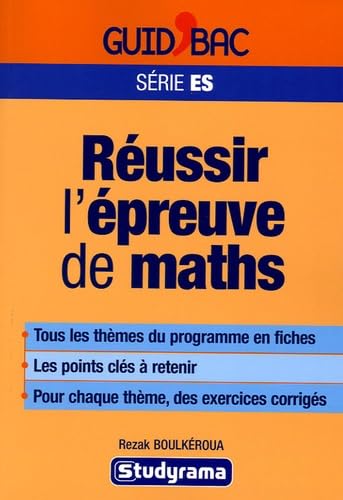 Réussir l'épreuve de maths terminale ES book
