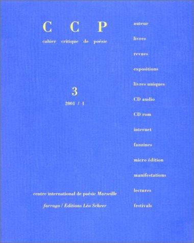 Revue cahier critique de poesie, numéro 3 book