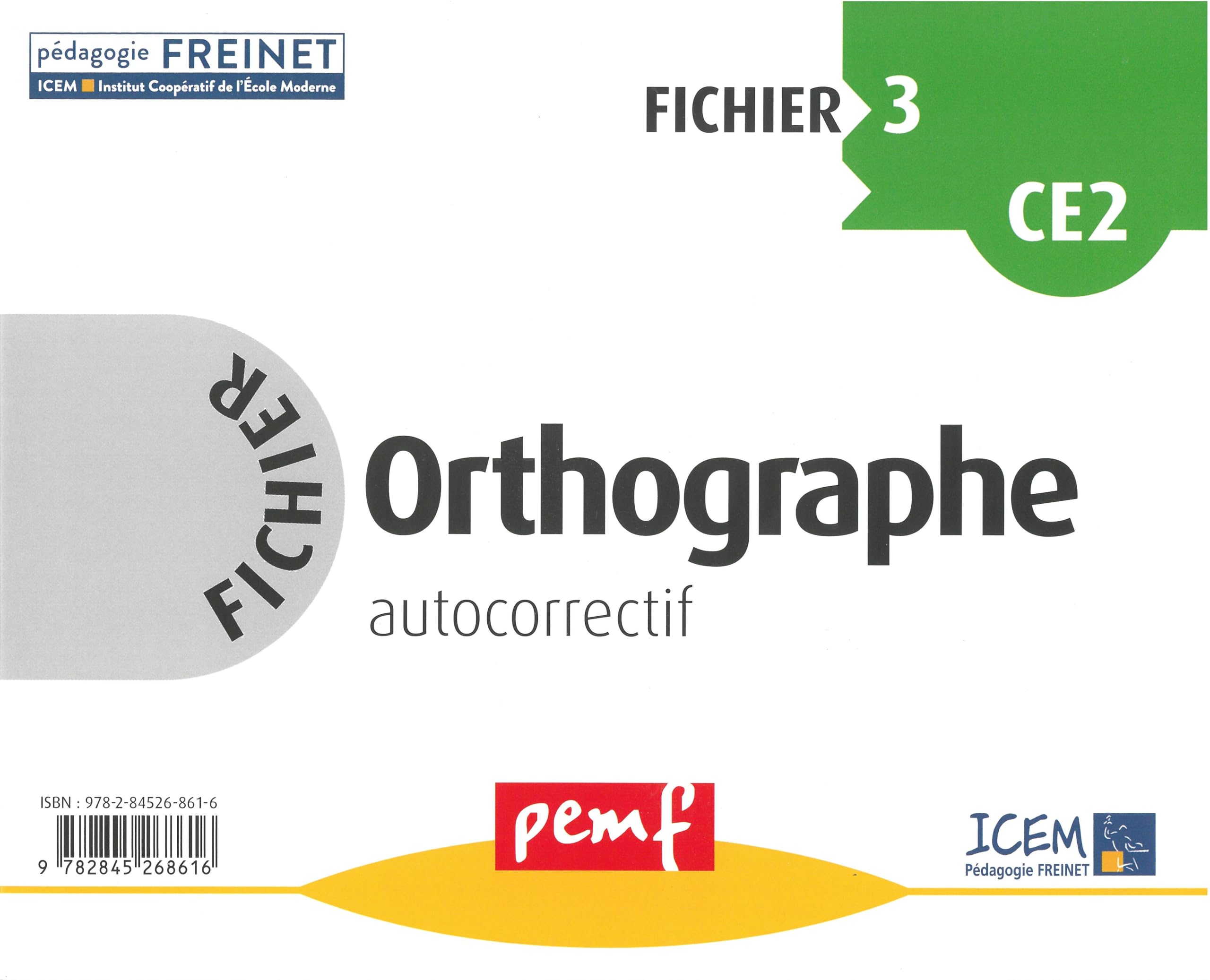 Orthographe CE2 fichier 3: Fichier autocorrectif 3 Books