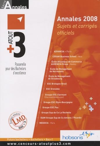 Annales concours Atout + 3 2008 book