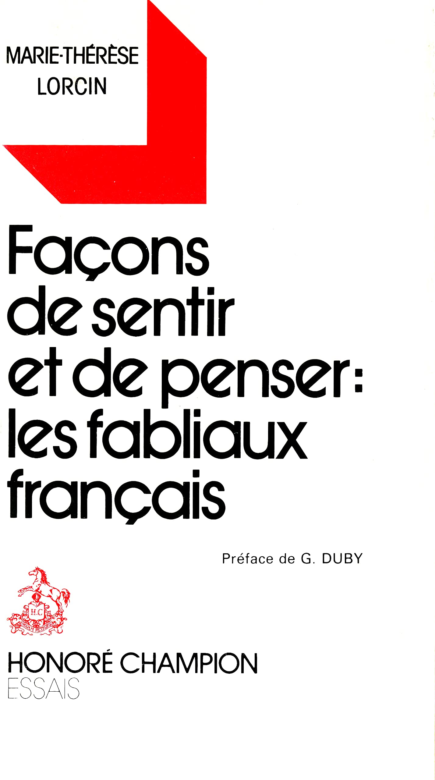 Façons de Sentir et de Penser: les Fabliaux Français. book