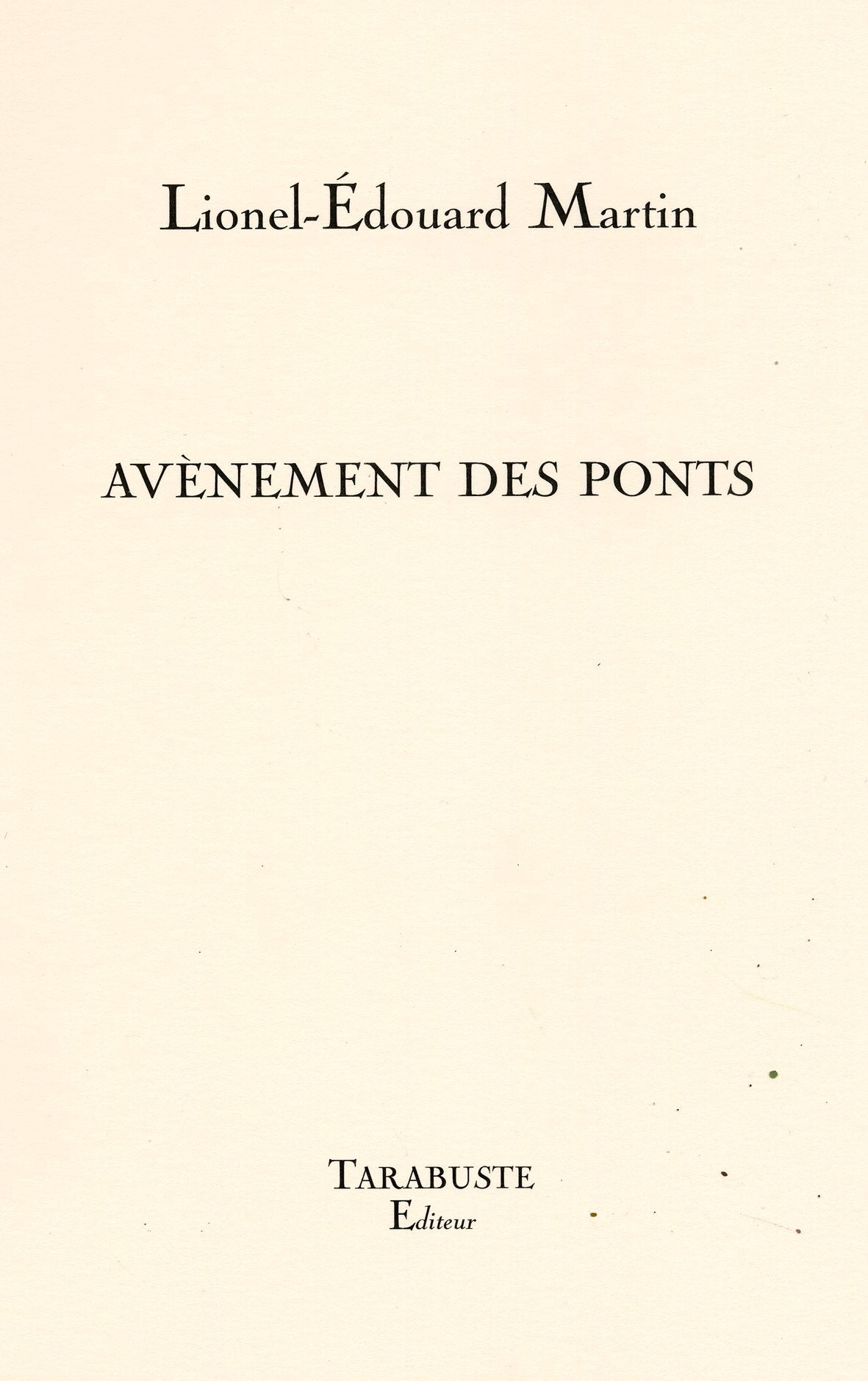Avènement des ponts book