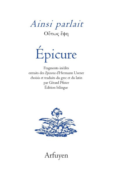 Ainsi parlait Epicure Philosophy