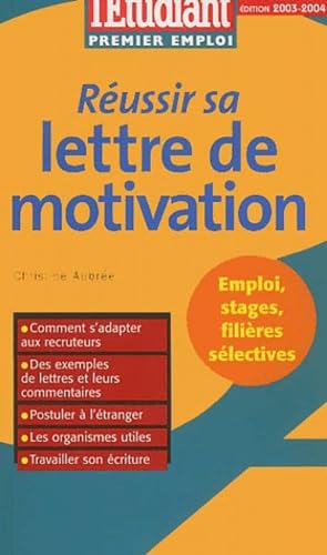Réussir sa lettre de motivation 2003 book