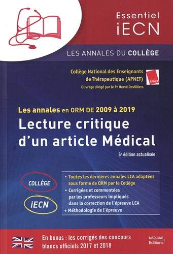 Lecture critique d'un article médical : les annales en QRM de 2009 à 2019 Medicine