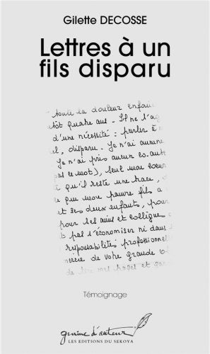 LETTRES A UN FILS DISPARU book