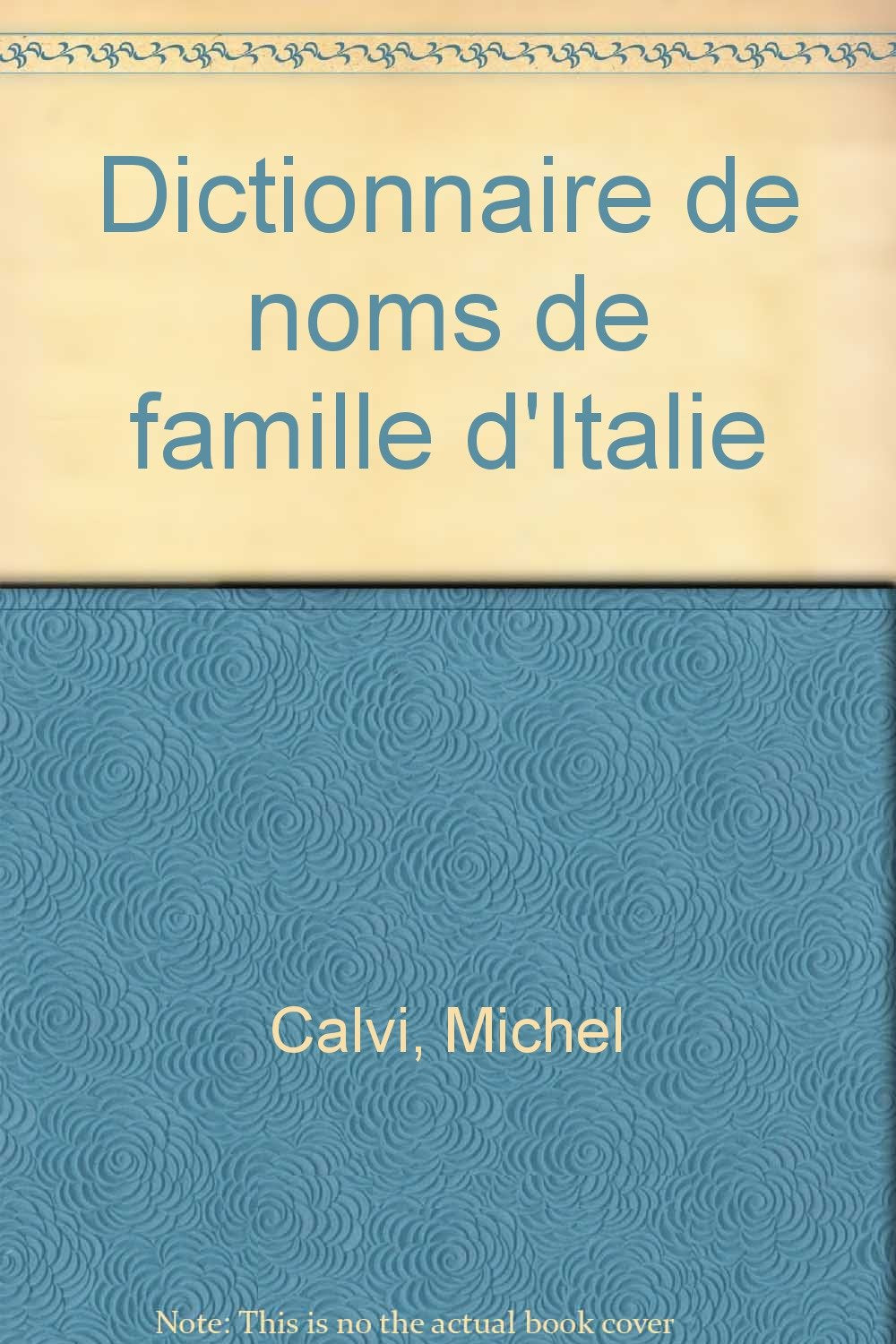 Dictionnaire de noms de famille d'Italie book