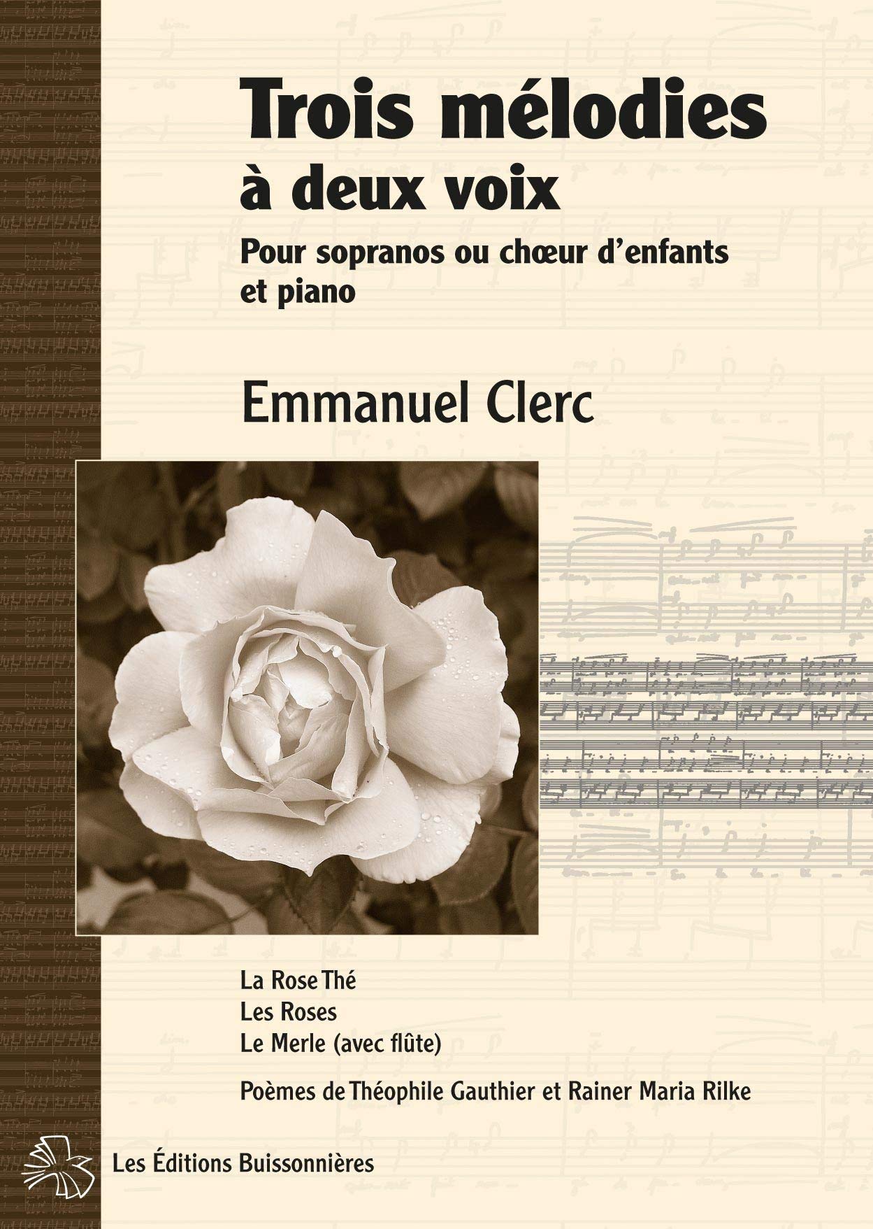 Trois mélodies à deux voix pour sopranos ou chœur d'enfants et piano - partitions book